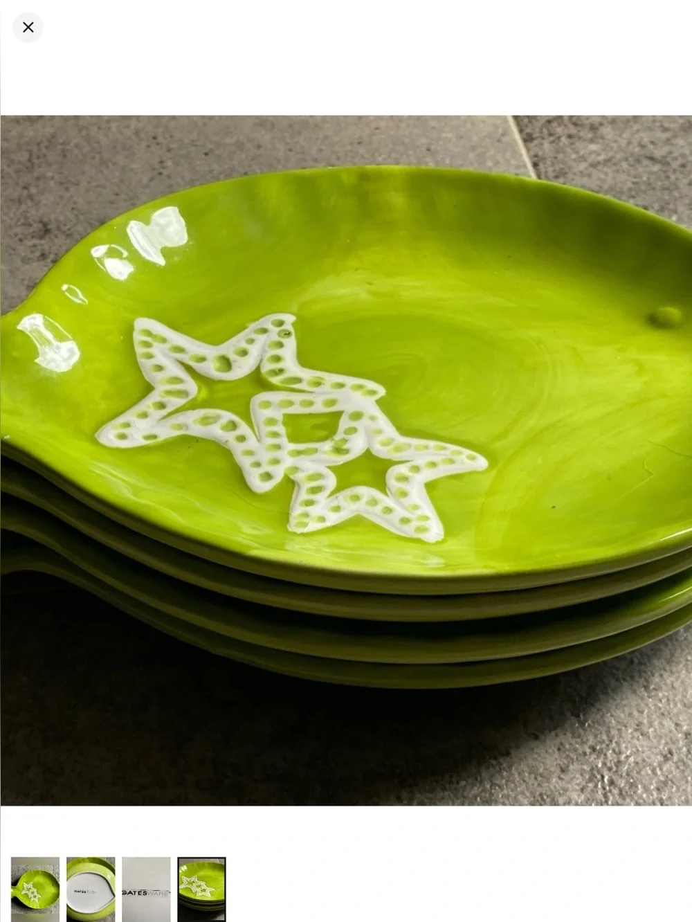 Green Fish-Shaped Ceramic Serving Platter